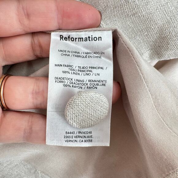 Reformation Linen Vest Womens Size Small Neutral Office Oversized Lagom Chic - Picture 8 of 13